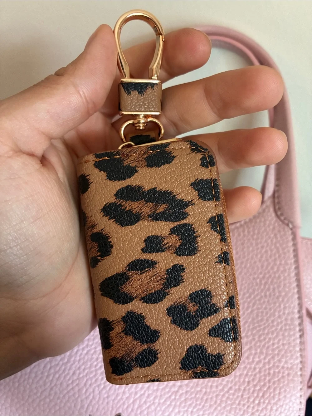 Leopard Print Key Fob Wallet